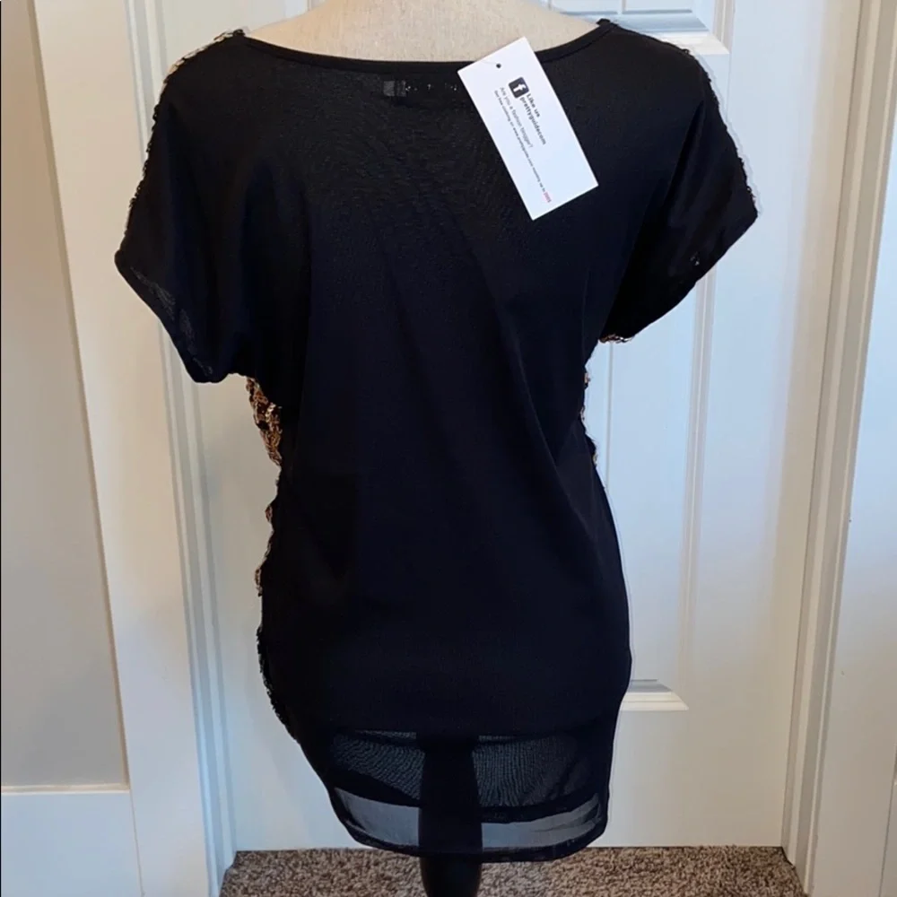 Tunic Dress Shirt NWT Sequin Evening Cocktail stretchy fabric PARTY